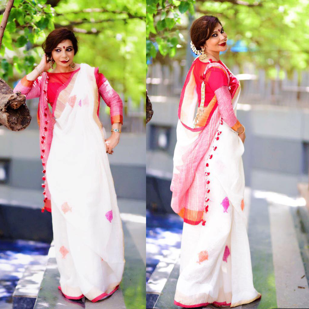 Durga Puja Saree Look 2022 | Bengali Style Saree Wearing for Durga Puja |  Easy Bengali Saree Drape - YouTube
