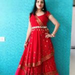 Red Colour Saree Draping