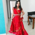 Beautiful Red Saree for Navratri
