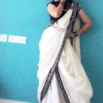 Garba white day saree