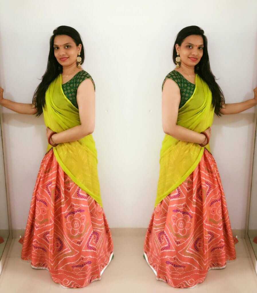 how to wear saree with dupatta
