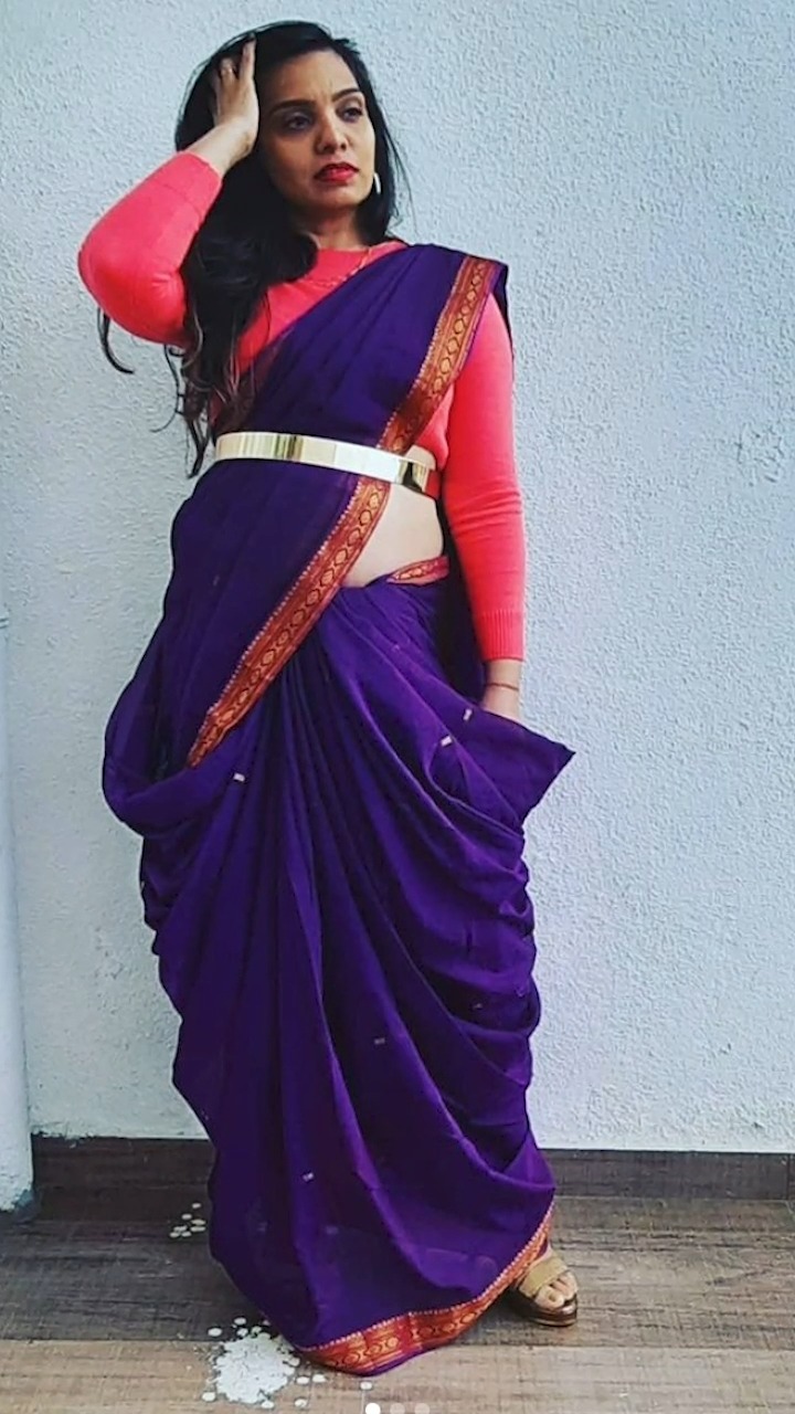 Pullamma in a traditional half sari from Andhra Pradesh